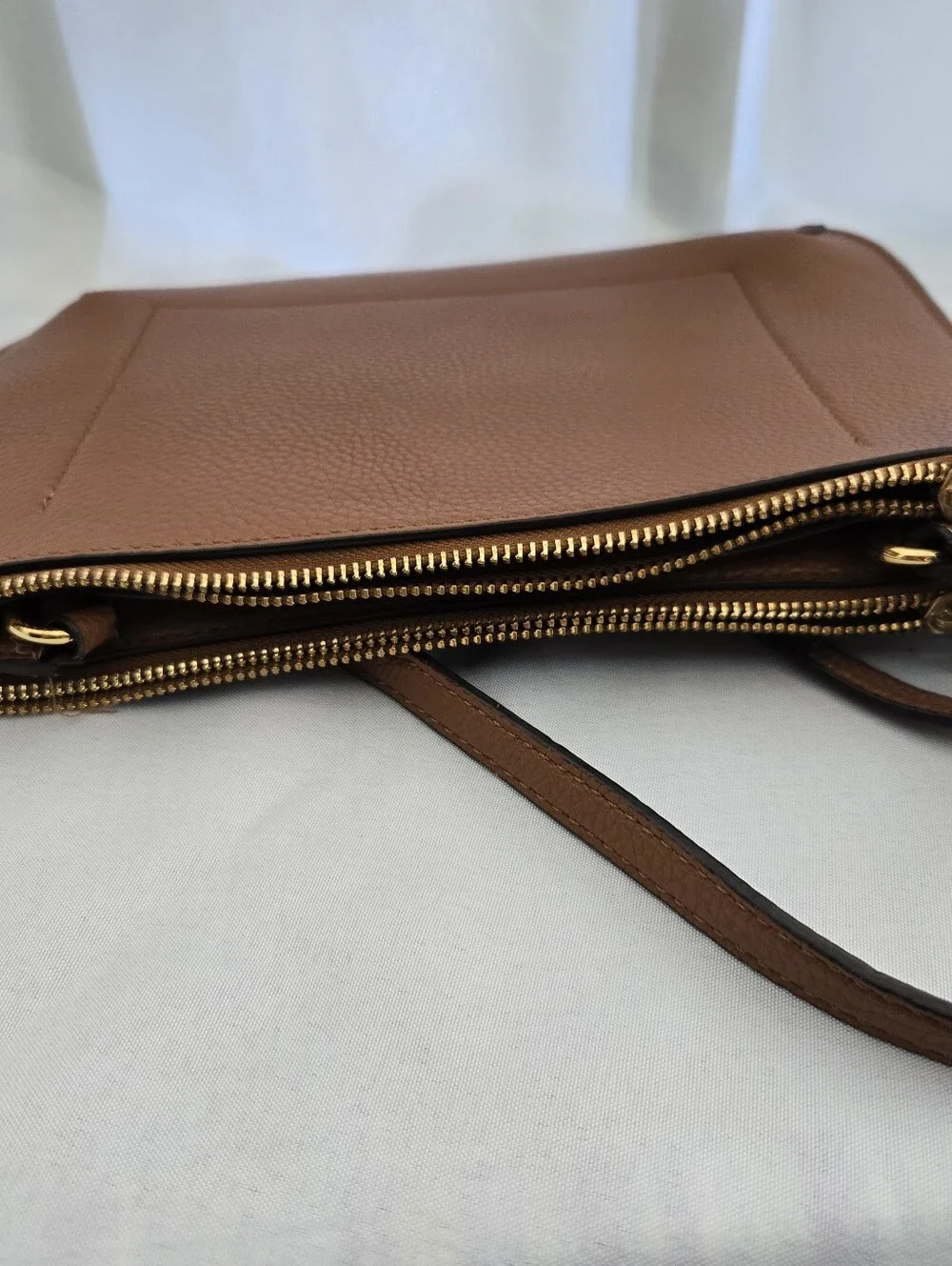 Lauren Ralph Lauren Brown Pebbled Leather Crossbody Bag Gold Hardware